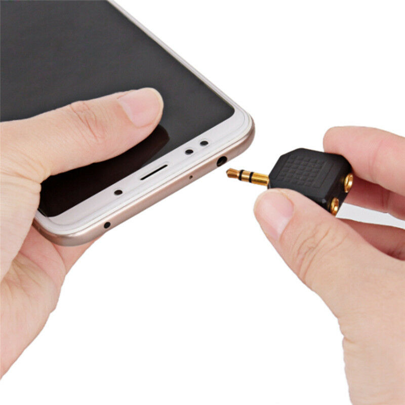 Stereo 3.5mm Audio Jack Male to Dual 3.5mm Earphone Y Splitter Adapter Plu.l8