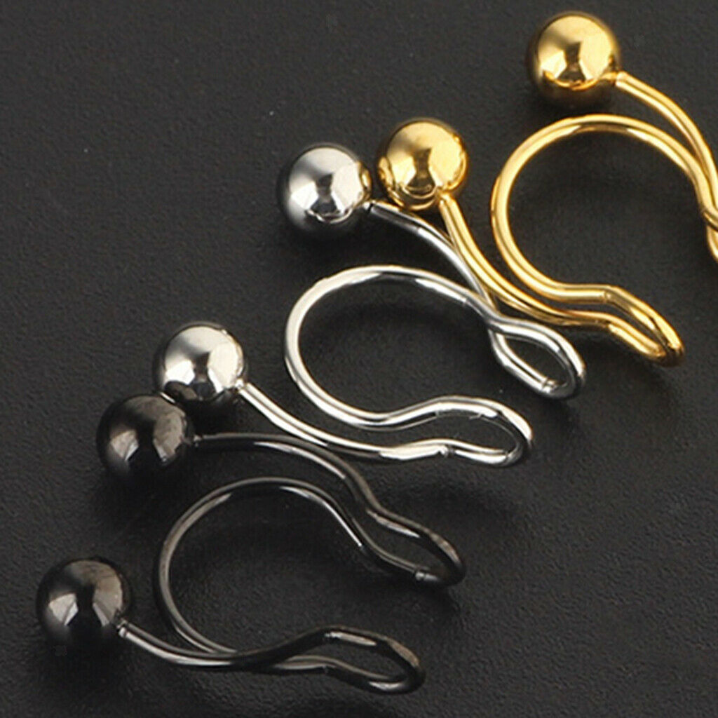 Nose Clip Ring Studs Hoop Stainless Steel Septum Body Sexy Jewelry Women Men