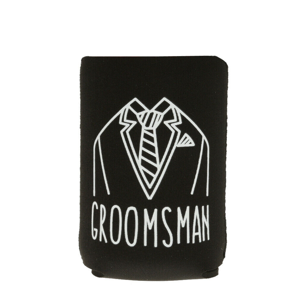 1pc Beer Can Bottle Cooler Sleeve Wrap Holder Wedding Favor GROOMSMAN