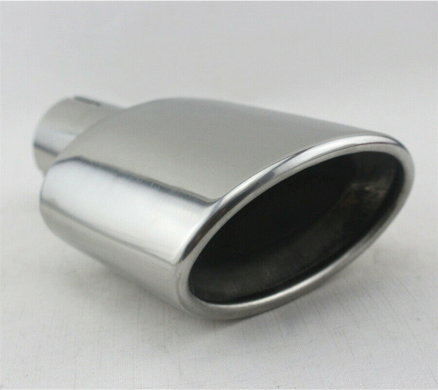 Chrome 2.1'' Inlet 3'' Outlet  Exhaust Tip Tail Pipe Stainless Steel 7.87'' Long