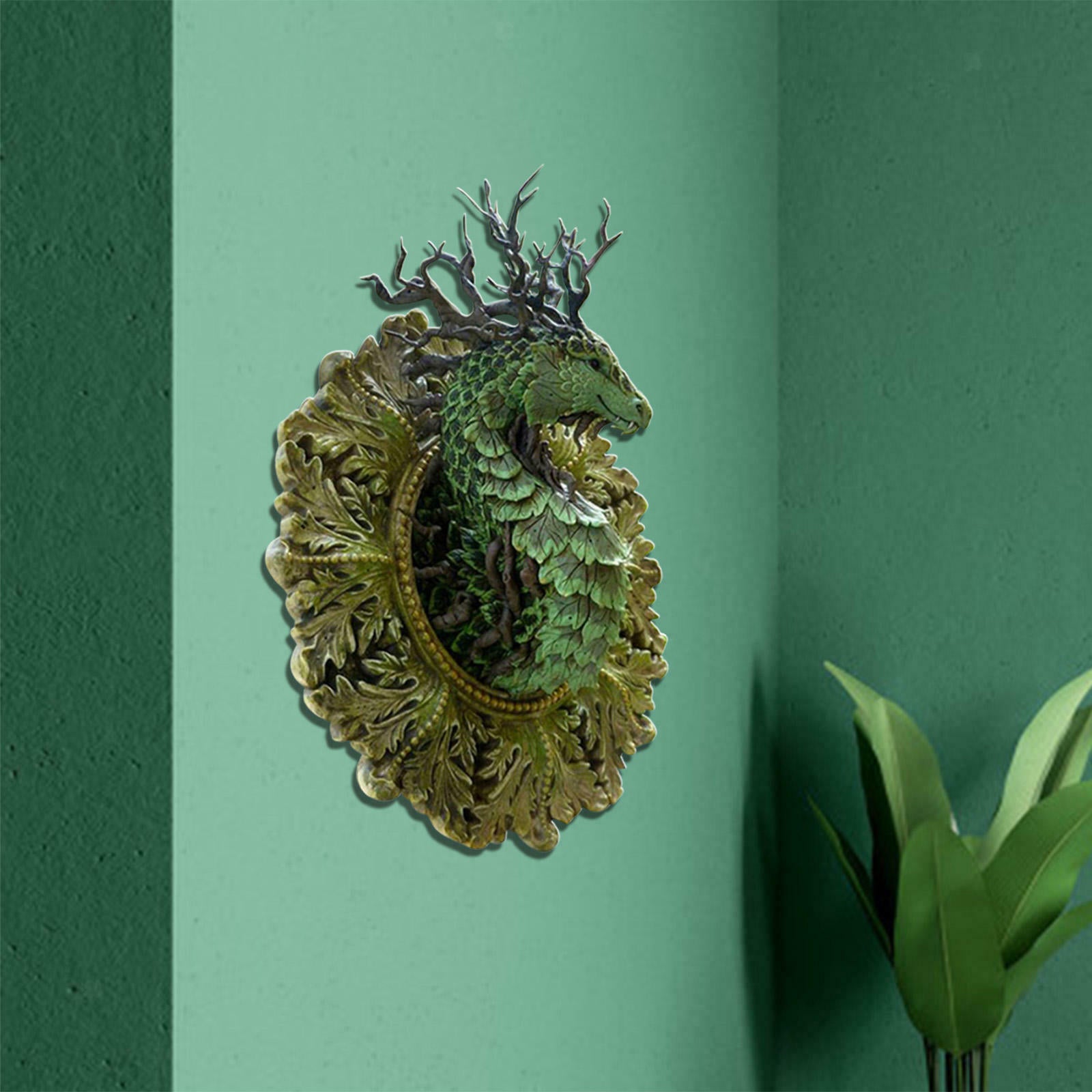 Dragon Hanging Wall Sculpture Decor for Indoor Outdoor Garden Tree Ornaments