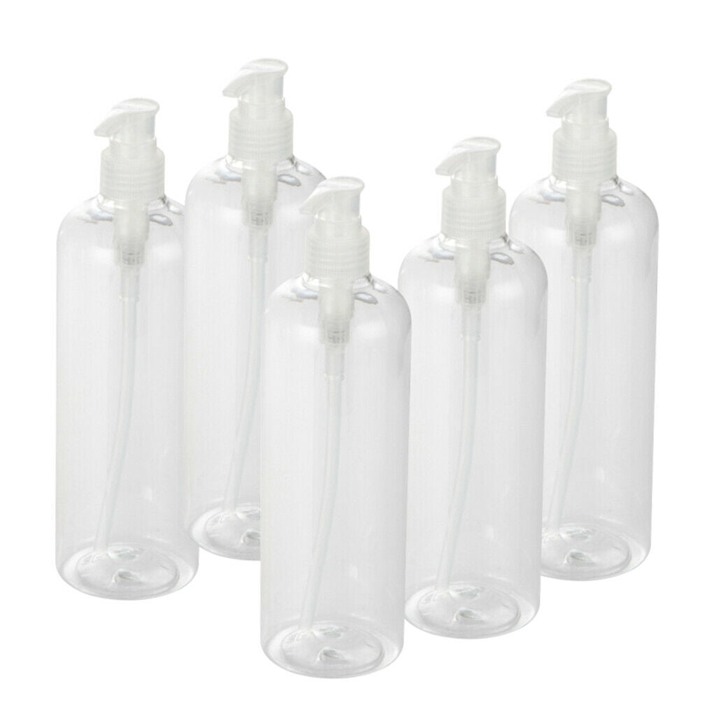 lot 17oz Shampoo Bottles Dispenser Containers for Body Wash Emulsion Clear