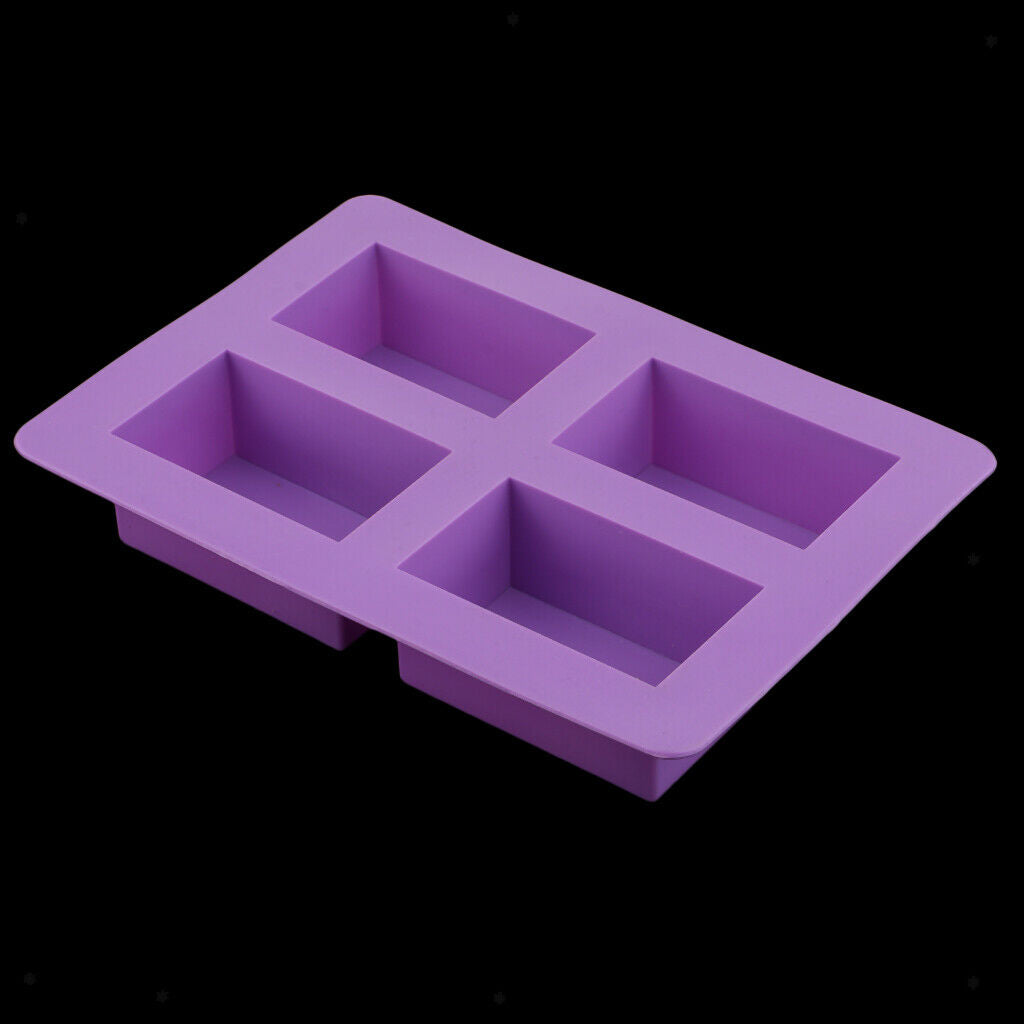 4 Cavity Silicone Soap Making Mold Cake Baking Mould Kitchen Bakeware Tools