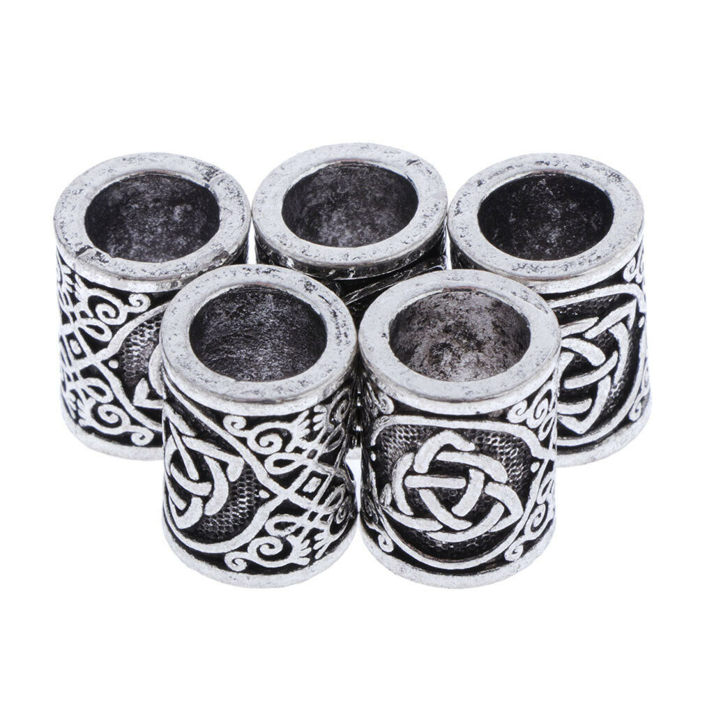 5Pc Viking Beard Beads Metal Hair Beads Celtic Knot Dreadlock Hair Accessory