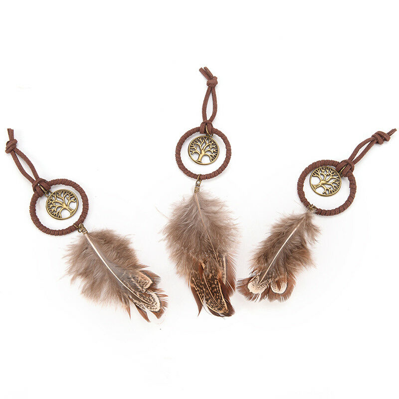 Mini Dream Catcher Feather Hanging Decor Wall Car Hanging Ornament KeychaDEAU
