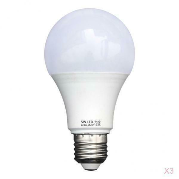 3 Sets 5W Dusk TO   Sensor LED Light Bulb Security Night Light 6500K