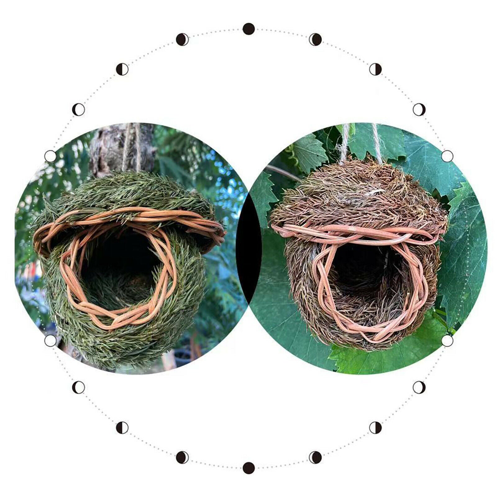 Bird Nest Natural Grass Weaved Eggs Cage Outdoor Decorative Hanging Parrot House