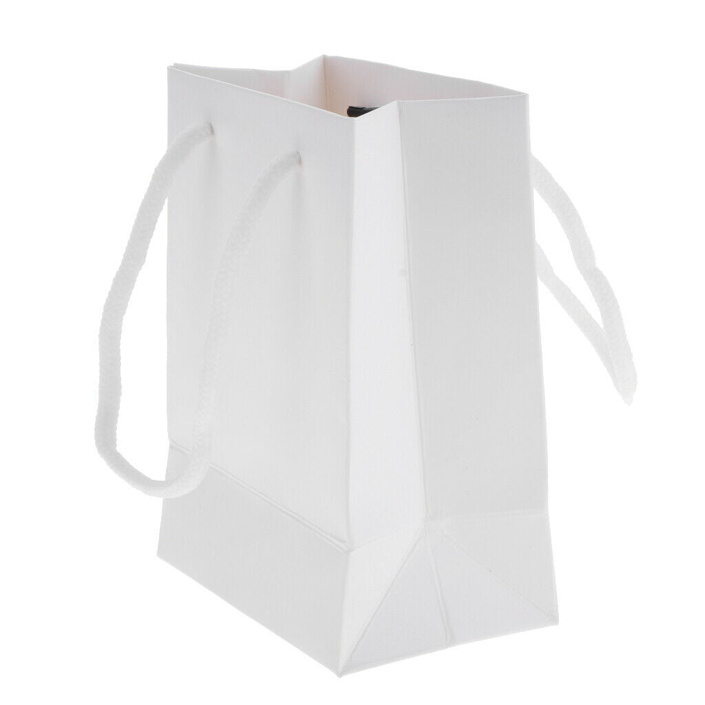 5 Pieces Small Paper Gift Bag Kraft Bags Jewelry Packaging Party Plain White