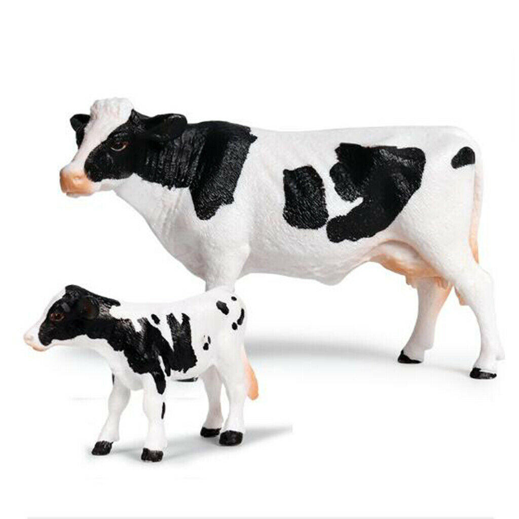 Set of 4 Realistic Cow Sculpture Farm Garden Decoration
