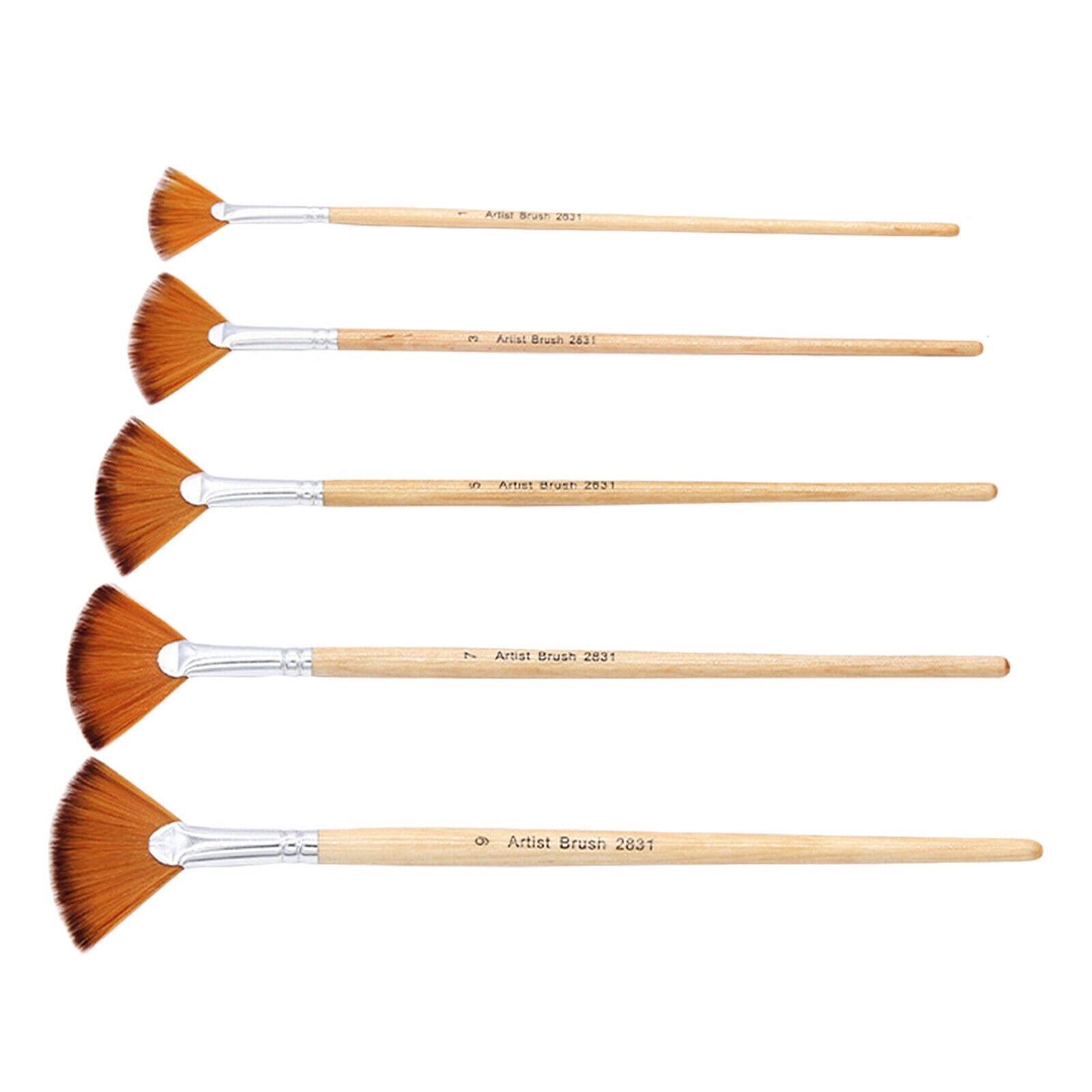 5 Pcs/Pack Artist Fan Brushes Nylon Hair Set Oil Acrylic Water Painting Kit