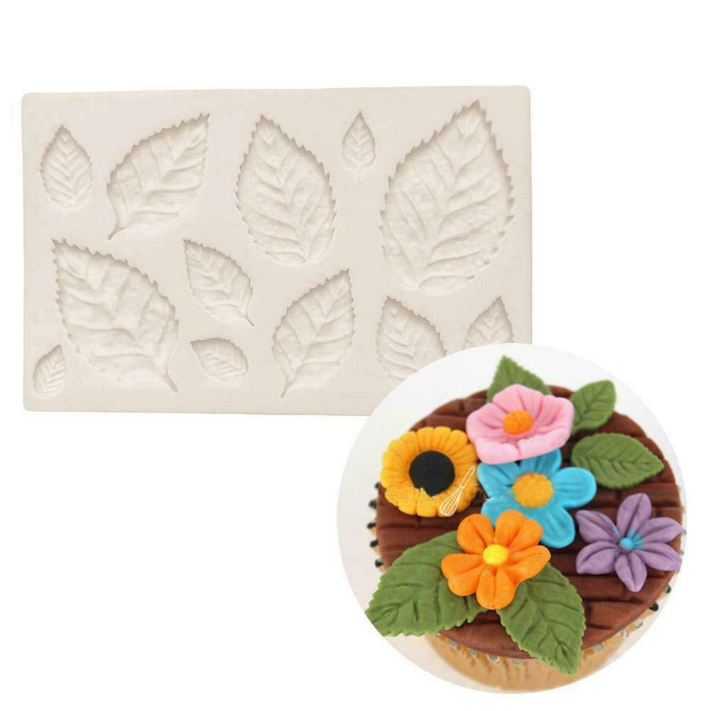 Rose Leaves Embellisment Silicone Fondant Mould Cake Decor Sugar Chocolate Mold