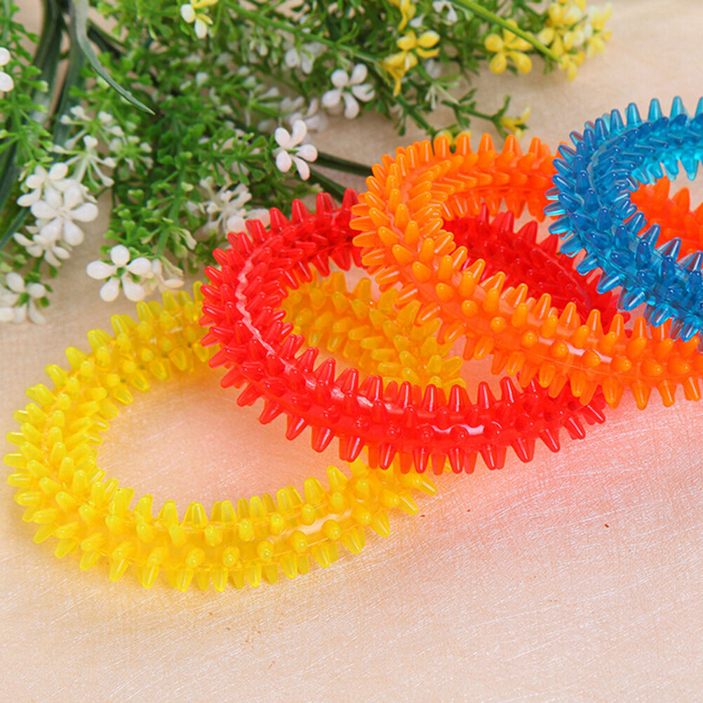 Non-toxic Rubber Pet Dog Puppy Dental Teeth Healthy Chew Biting Ring Play .l8