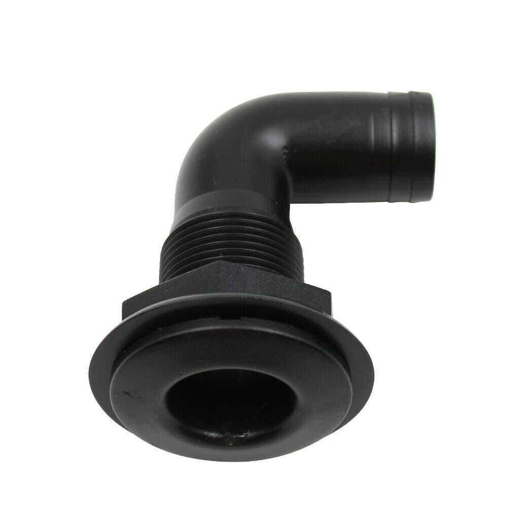 Black   Nylon   90   Degree   Plastic   1   Inch   Boat   Thru   Hull