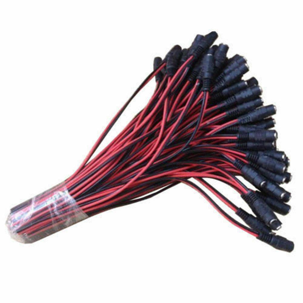 10* 5.5 x 2.1mm Male & Female 12V DC Power Socket Jack Plug Connector Cable Wire