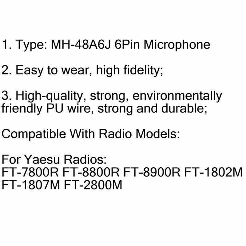 1Pcs MH-48A6J 6Pin DTMF Mic For Yaesu FT1907R FT-8800R FT-8900R Car Radio US CA