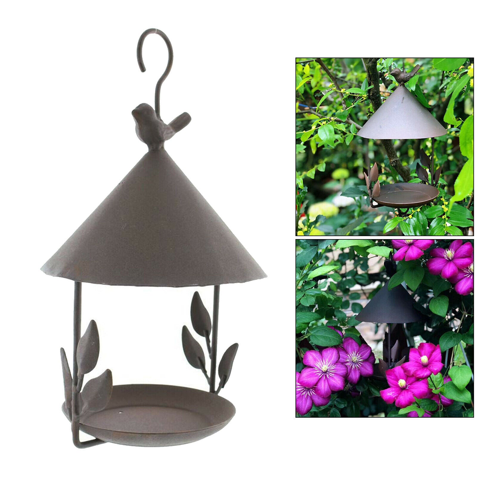 Iron Bird Feeder Unique Feeding Station Small Wild Birds Garden Decorations
