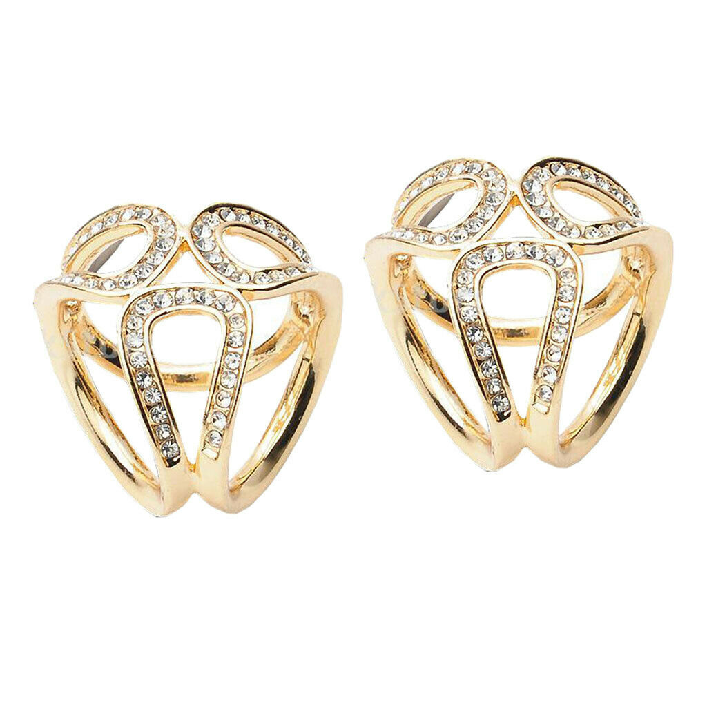 2x Womens Fashion Rhinestone 3 Rings Scarf Buckle Triple Slide Scarf Ring