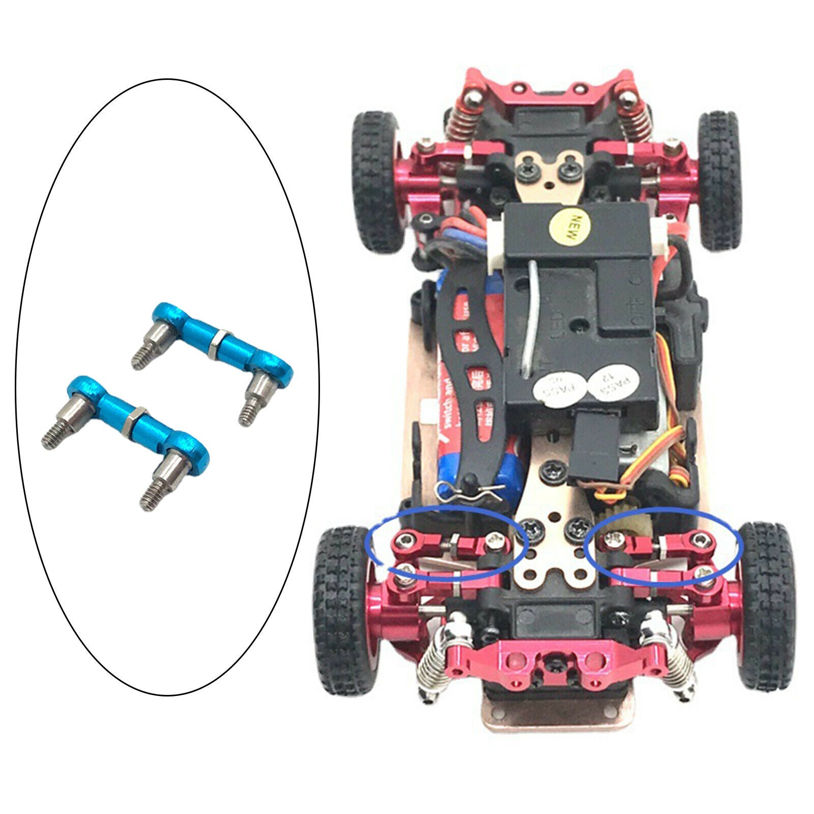 2X 2x Steering Linkage Pull Rod Adjustable for Wltoys K969 K979 Replaces Blue