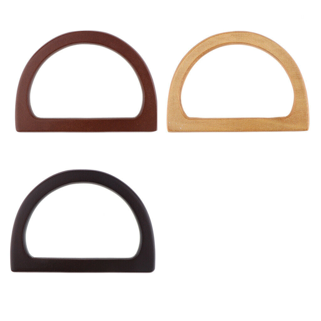 6X Simple Wood Bag Handle Replacement for Purse Bag Making Accessories Brown