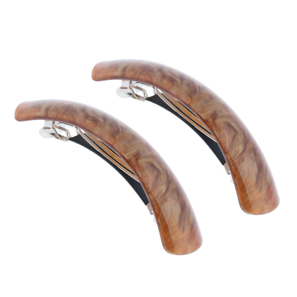 2 Pieces Women Automatic French Large Hair - Leopard, as described