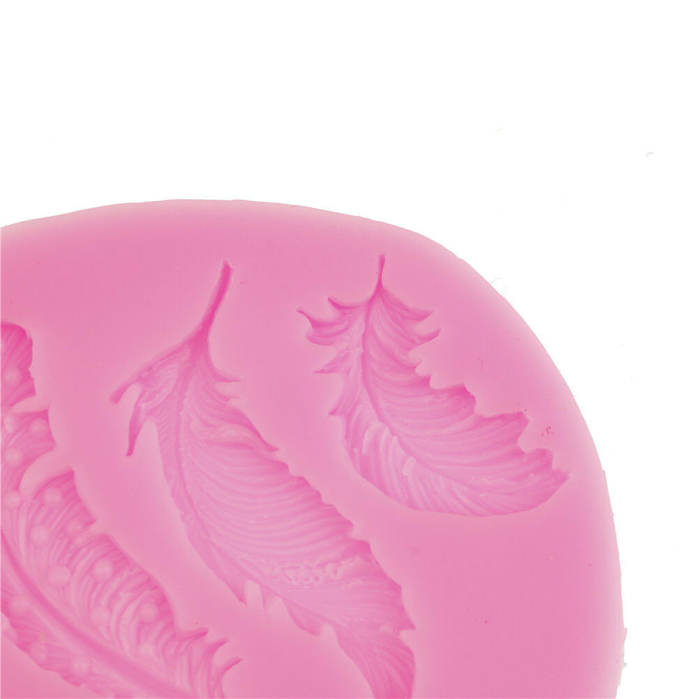 Feather silicone fondant mold cake decorating tools chocolate gumpaste mo.l8