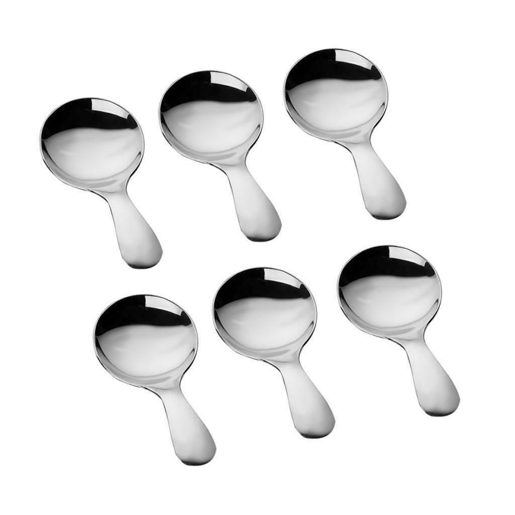 6pcs Mini Stainless Steel Spoons Small Salt Spoons, Sugar Condiments Spoons