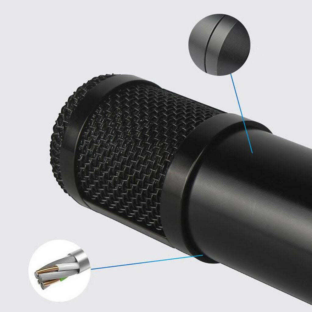 Condenser Microphone Kit for Studio Recording Black B with Sound Card