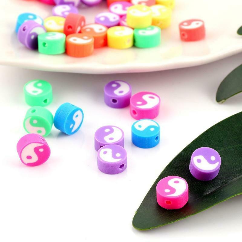 Yin Yang Disc Spacer Beads Soft Pottery Yin Yang Beads Tai Chi Spacer Beads