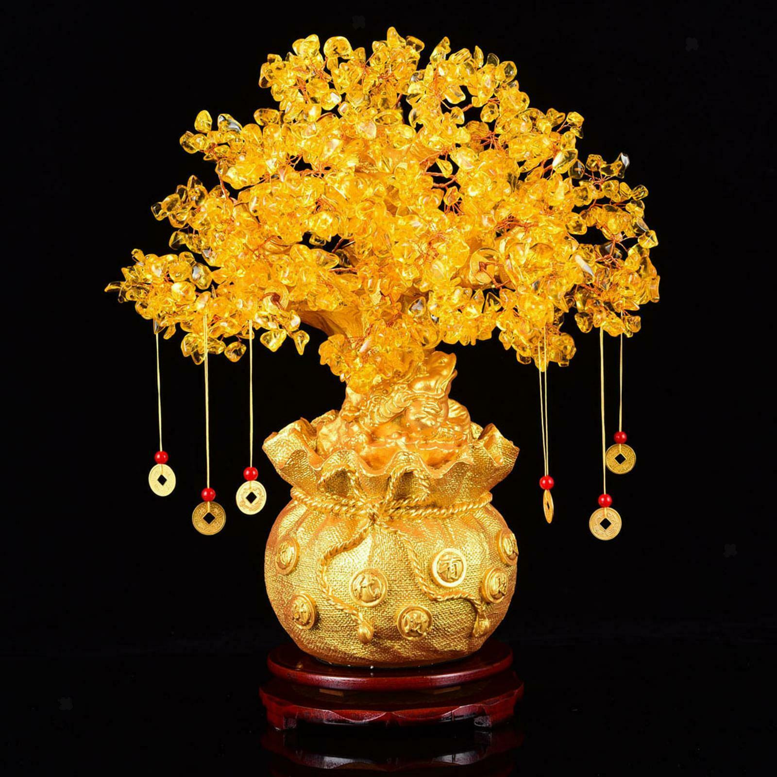 Citrine Quartz Money Tree Decorations Natural Crystal for Office Busniess