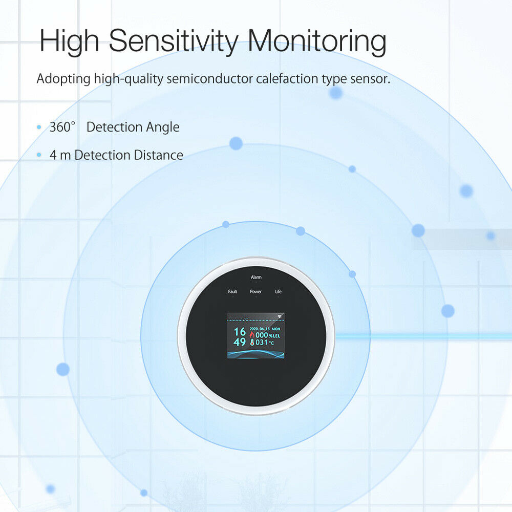 Alarm-Sensor Natural Gas Leak Detecto Wi-Fi Digtal Gas Detector Detection Alarm