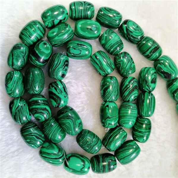 1 Strand 16x12mm Green Malachite Barrel Loose Beads DIY Jewelry 15.5inch HH751