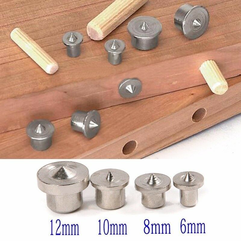 8pcs Dowel Pins Center Point Set Woodworking Dowel Tenon Center Set 6/8/10/12mm
