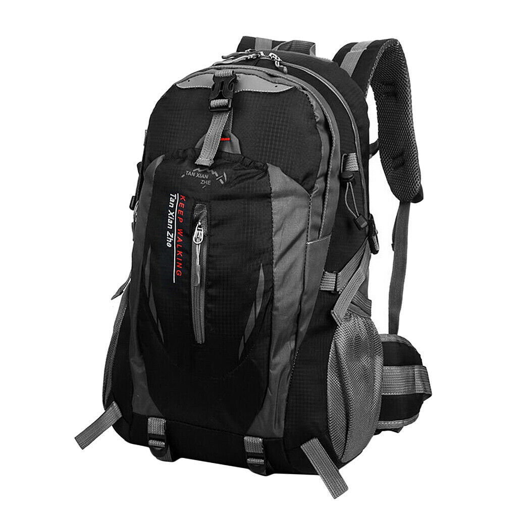 Outdoor Hiking Camping Waterproof  Nylon Rucksack Backpack Bag - Black