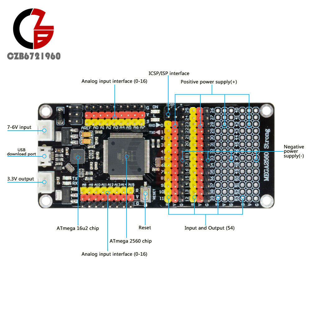 Fit Arduino R3 Mega2560 Atmega16U2 Atmega2560 Micro-controller Development Board