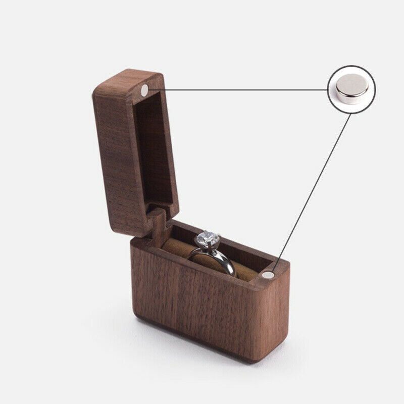 Proposal Ring Box Single Ring Storage Box Wedding Jewelry Box Retro Portable HN