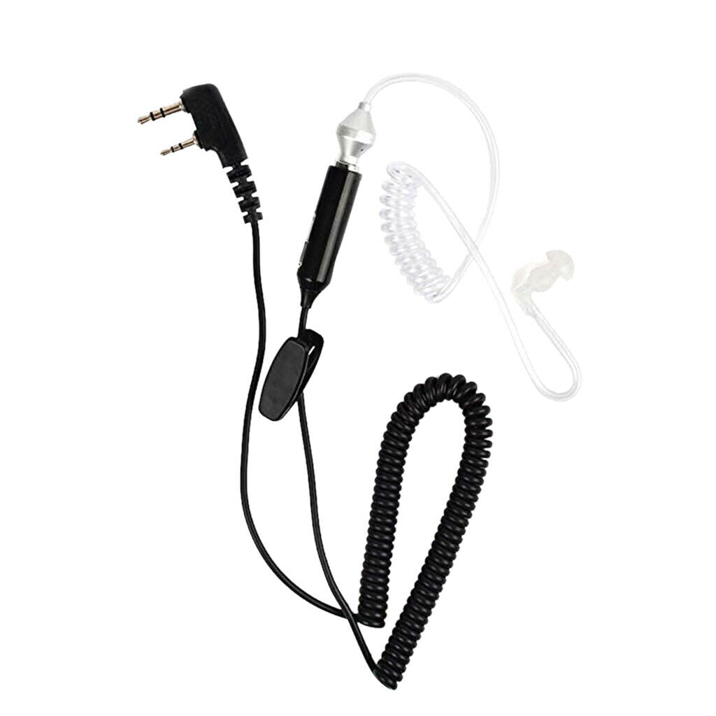 2Pin Earpiece w/ Mic Covert Acoustic Tube w/ PTT for   Walkie talkie