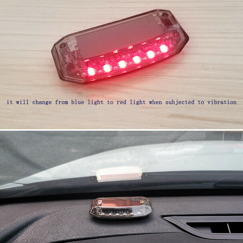 Car Solar Power Simulated Dummy Alarm Warning Anti-Theft Flashing LED Light