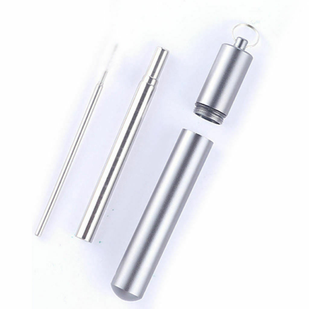 Reusable Collapsible Drinking Straw Stainless Steel Straw Foldable with Case