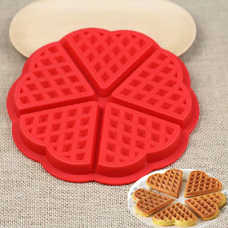 1Pcs Silicone Mini Round Waffles Pan Cake Baking Mould Mold Waffle Tray b.l8