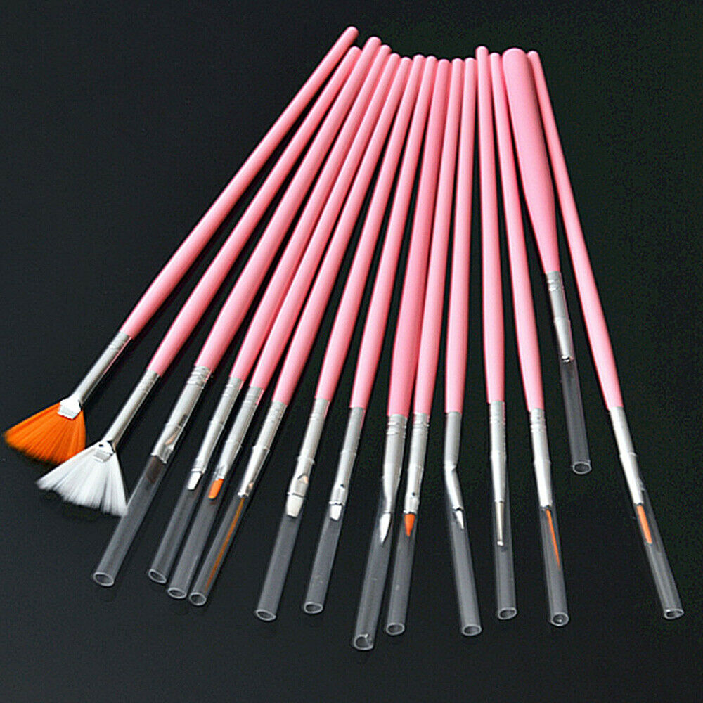 15x Nail Art Gel Design Pen Painting Polish Brush Dotting Drawing Liner Tool DIY