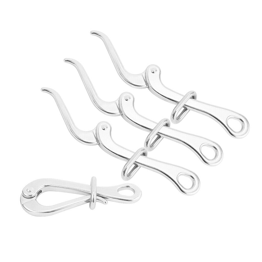 4 Pieces 4" 316 STAINLESS STEEL PELICAN HOOK Quick Release Marine Boat