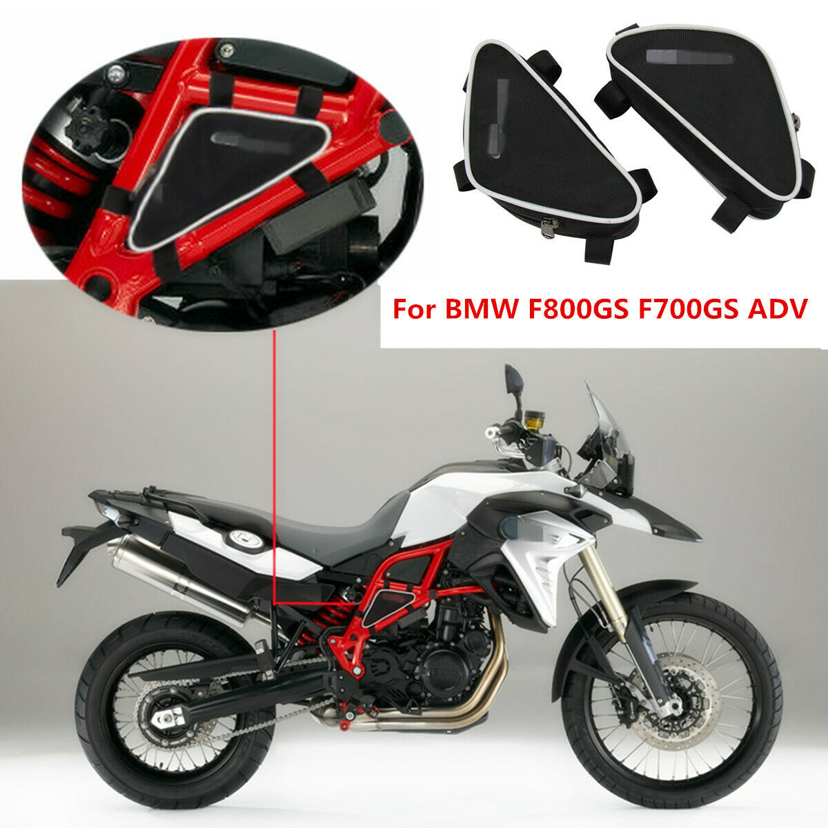 1 Pair Motorcycle Frame Crash Bars Placement Bag For BMW F800GS F700GS Adventure