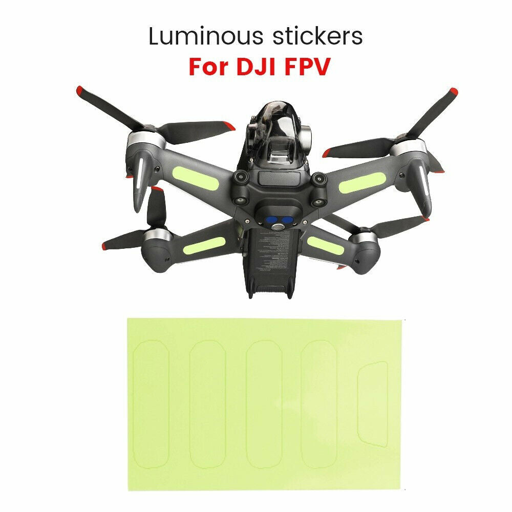 2pcs Fluorescent Stickers for DJI FPV Drone Aircraft Luminous Decals for Night