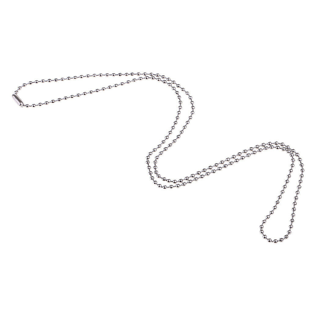 2pcs Stainless Steel Bead Chain Necklace Dog Tag 2.4MM, 23.6 inch, 31.5 inch
