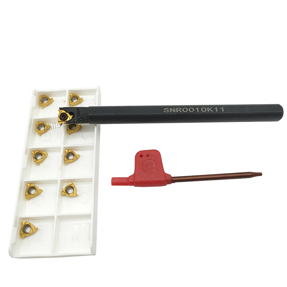 SNR0010K11 Lathe Threading Turning Boring Bar Holder + 11IR AG60 11ER 1/4 BP010