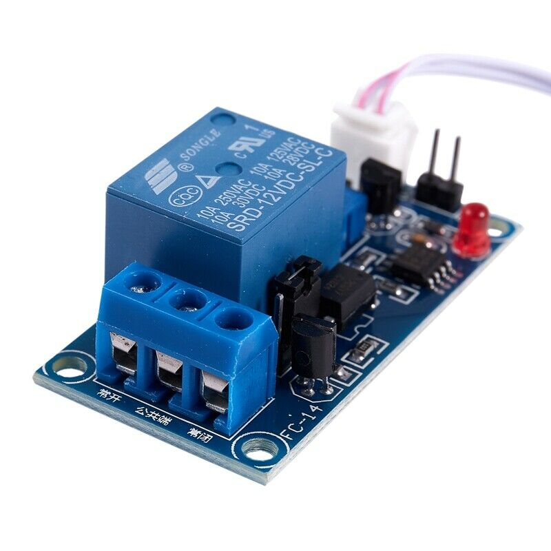 DC 12V Photoelectric Switch Sensor Relay Module 50mmx25mm w 2 Cable P2Z8Z8