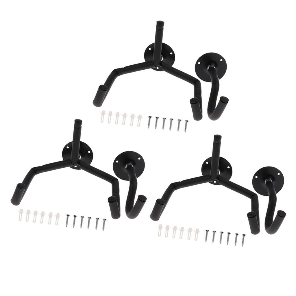 3Pcs Guitar Wall Hanger Hook Stand Bass Music Instrument Base Accessory