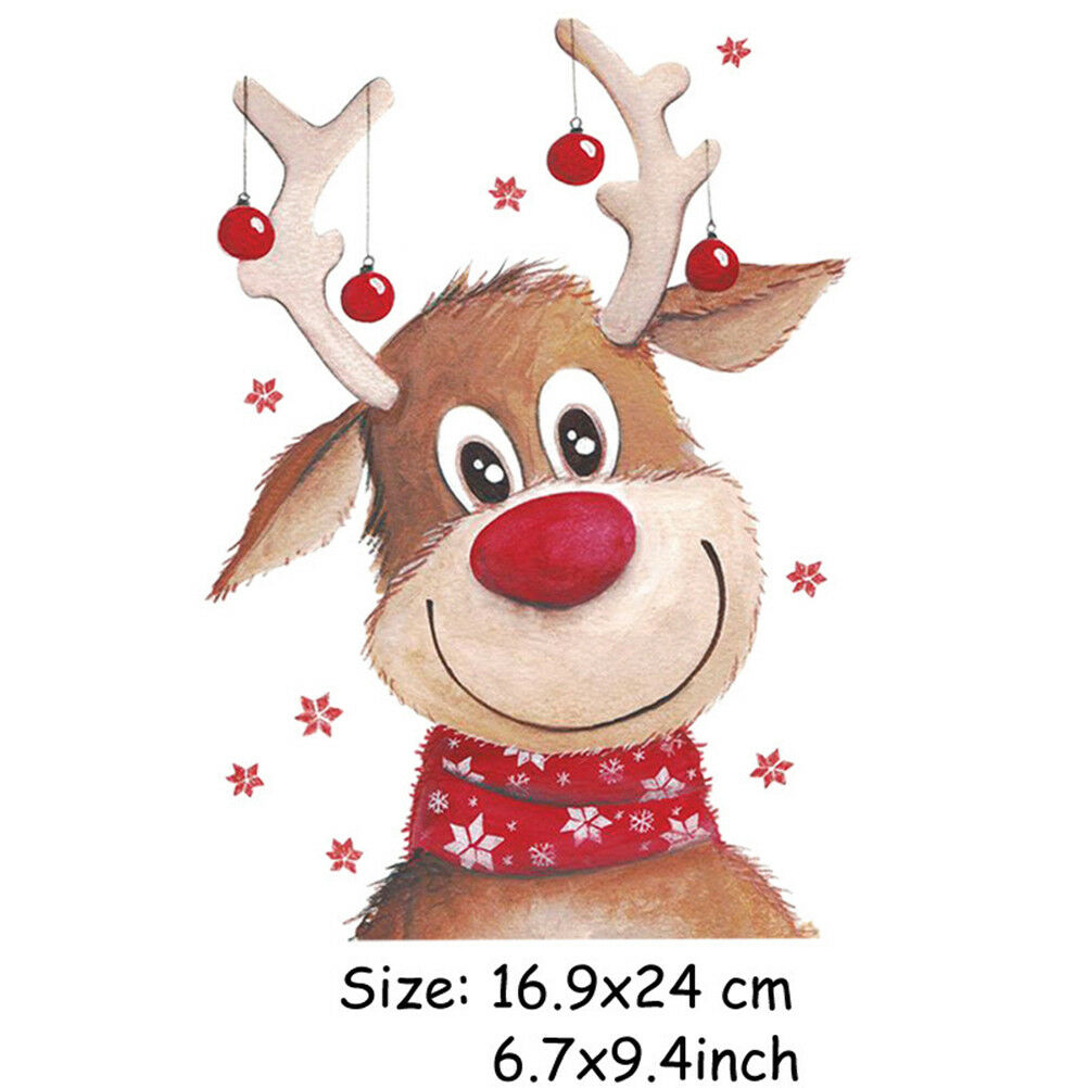 christmas patch clothing t-shirt dresses DIY decor iron-on appliques trans.l8
