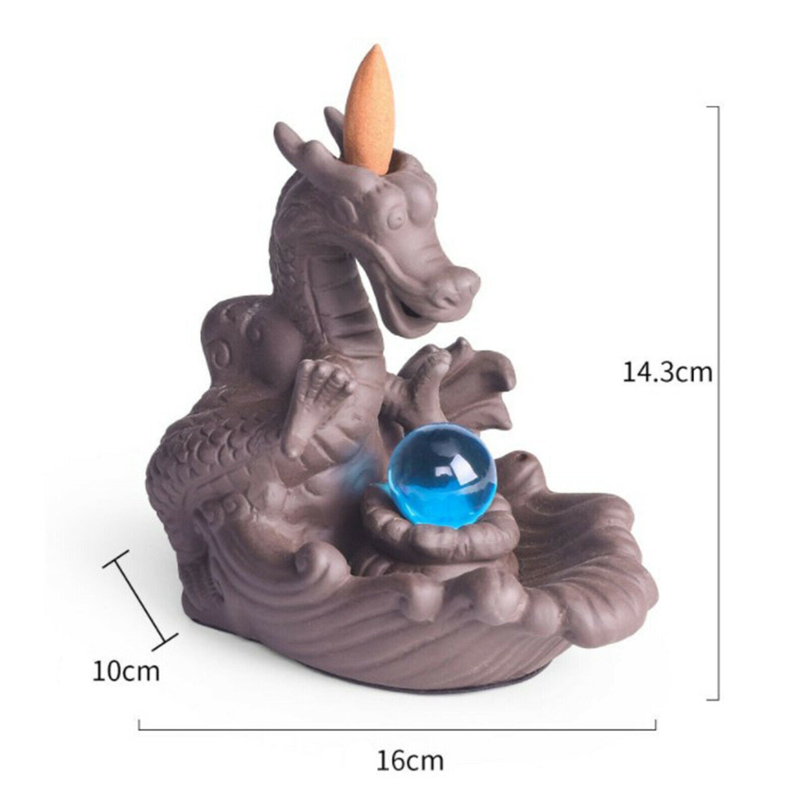 Chinese Style Incense Burner Waterfall Backflow Cone Censer Decor Craftwork