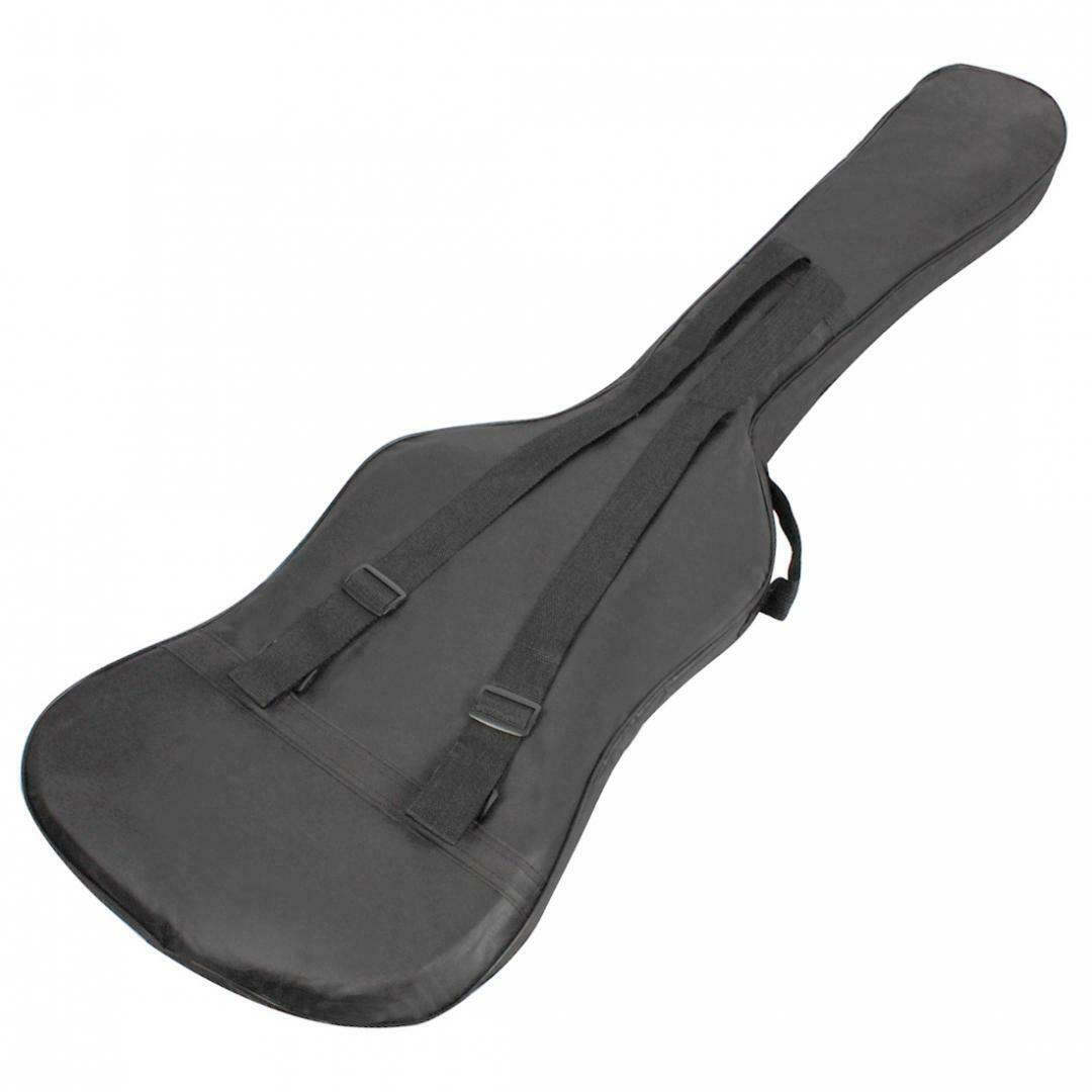 Electric Bass Bag Double Shoulder Black Canvas Soft Case Waterproof Backpack